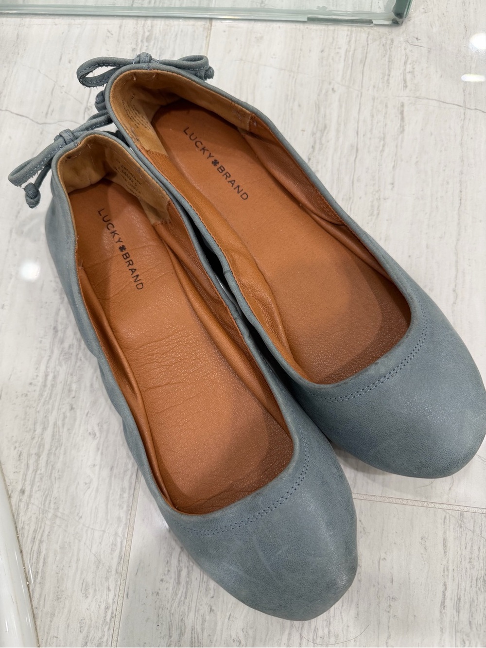 Lucky Brand. Emmolise Slate Blue Bow Ballet Flats